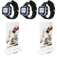 Système d'Alarme Sans Fil Pager Montre et Système d'Appel Client avec 5 Boutons pour Table de Restaurant