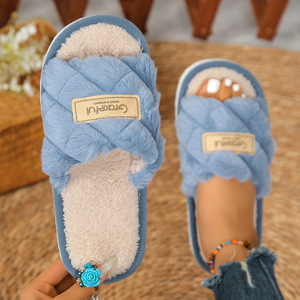 Wholesale New Products EVA Sole Mao Mao Opening Slippers Plush Plush Soft Slippers With Wholesale Hot Style - Product Image 6