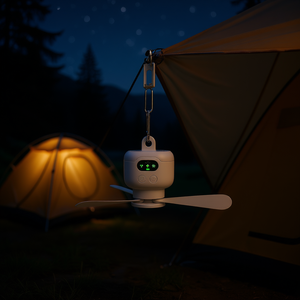 CJLY Ventilateur de camping portable, lanterne LED alimentée par batterie 8000mAh, 4 vitesses, à clipser pour tente ou camping-car - Product Image 2