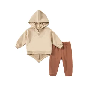 OEM kids clothes Factory Eco Friendly Boys Girls 2-7 years toddler hoodie and pants Outfits 2 Pieces Baby Clothing set