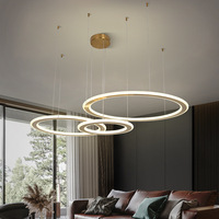 Plafonnier Led circulaire suspendu au design moderne, éclairage d'intérieur, luminaire décoratif de plafond, idéal pour un salon ou des escaliers