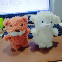 Peluches en Fourrure de Peluche Bouclée de 20 cm pour Animaux, Lapin, Cochon, Canard, Hibou, Ours Renard