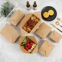 Cajas de Papel Kraft Desechables al por Mayor, Ecológicas, Hechas con Materiales Reciclados, para Llevar Comida, Contenedor Seguro para el Transporte de Alimentos, para Restaurantes