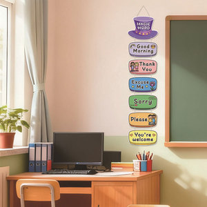 Póster Educativo para Niños de Jardín de Infancia con Diseño Creativo Personalizado de Fábrica, Tarjetas de <span class=keywords><strong>Palabras</strong></span> <span class=keywords><strong>Mágicas</strong></span> y Etiqueta, para la Puerta de la Sala de Clases - Product Image 6