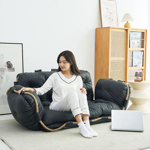 Sillón Ovalado Plegable Negro con Relleno de Espuma para Sala de Estar - Product Image 5