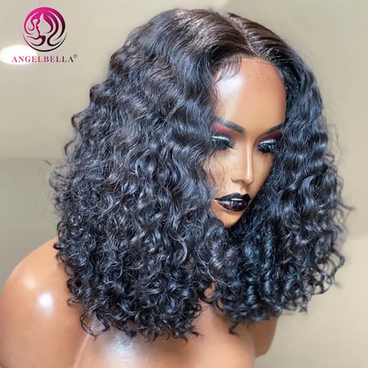 Wholesale Silk Top Wig Hd Lace Frontal Burmese Curly Hair Wig Wear And Go Human Hair Wig