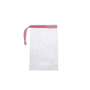 Double Layer Foaming <b>Net</b> For Face Wash Soap <b>Bag</b> With Drawstring White Color Facial Scrub Tool - Product Image 5