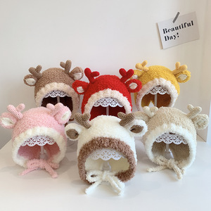 Cappello caldo per bambini orecchie <span class=keywords><strong>di</strong></span> cervo invernali simpatici bambini e bambine copricapo in lana <span class=keywords><strong>di</strong></span> <span class=keywords><strong>agnello</strong></span> a prova <span class=keywords><strong>di</strong></span> vento - Product Image 2
