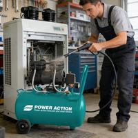 Compresseur d'air silencieux sans huile 2000W 50L, machine électrique portable à piston pour atelier industriel, peinture au pistolet, gonflage des pneus