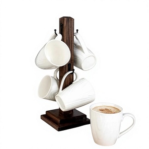 Organizador de encimera de madera rústica de un solo nivel, hecho a mano, duradero, para almacenamiento de especias y tazas en la cocina - Product Image 5