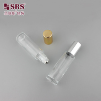 Botol Roll-on Kaca Amber BLPM-15ML dengan Tutup Logam Emas dan Bola Roller Baja Tahan Karat 304 untuk Kemasan Minyak Atsiri, Parfum, dan Kosmetik
