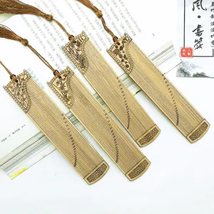 Marcadores de bambu retrô, marcadores de bambu esculpidos a laser, presentes promocionais, marcador de página, artesanato de bambu