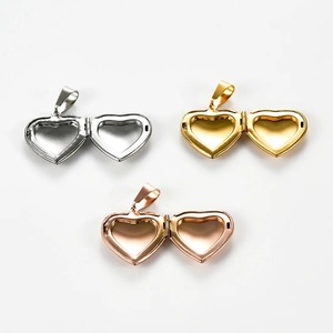 1 pièce Pendentif médaillon photo en forme de cœur en acier inoxydable avec strass brillants pour femme et fille, pour photos de souvenirs, cadeau bijou - Product Image 5