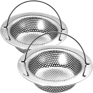 Stainless Steel Sink Strainer Basket with Handle Anti <b>Clogging</b> Food Catcher Hair Trap for <b>Kitchen</b> Bathroom - Product Image 5