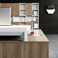 Meubles de bureau bon marché pour directeur général, bureau moderne en forme de L, table de bureau blanche