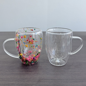 Vaso de <span class=keywords><strong>Vidrio</strong></span> con Diseño de Bola de Nieve de 350 ml/12 oz, con Orificio Preperforado, Tazas de Café de Doble Pared, Vasos con Asa Lateral, Botella con Diseño de Bola de Nieve - Product Image 1