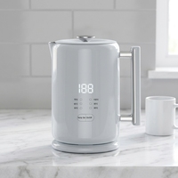 Bouilloire électrique sans fil GS CB CE 1800W 1,7L en acier inoxydable avec contrôle de la température et affichage numérique pour usage domestique