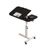 Bureau portable simple pour ordinateur portable, support de lit mobile réglable en hauteur, table de chevet sur pied