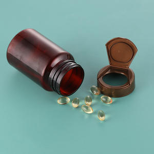 Frasco de Saúde em PET Cor Chá com Impressão em Tela, Tampa Flip-Top para Cápsulas de Óleo de Peixe - Product Image 4