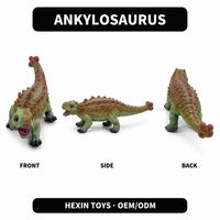Jouet dinosaure Ankylosaurus en PVC écologique vert-brun 24x10x11cm, accessoire pédagogique pour enfants, décoration de bureau