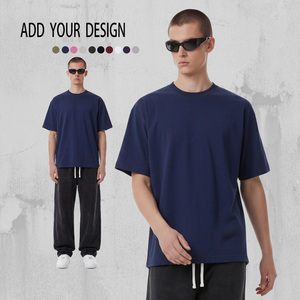 Camiseta de alta calidad 100% algodón, extragrande para hombre, de 230 g/m², cuello redondo, estilo urbano, con logo personalizado. - Product Image 2