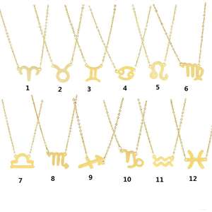 JY acciaio inossidabile oro semplice stella 12 segno zodiacale collane pendenti costellazioni collane girocollo per gioielli da donna - Product Image 4