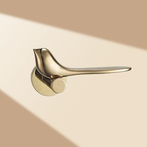 Nuevas tendencias, accesorios para puertas y ventanas, manija en forma de pájaro, cerradura de puerta de lujo con luz dorada PVD, manija de puerta silenciosa de alta calidad - Product Image 3