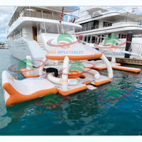 Plateforme flottante gonflable personnalisée, île flottante gonflable, cabane aquatique gonflable avec tente