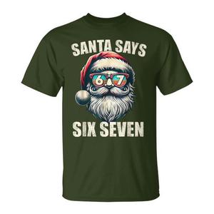 Maglietta natalizia con meme Santa Says Six Seven 6 7 Gen Z - Product Image 1