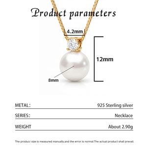 Minimalist Single CZ <b>Shell</b> Pearl Pendant Necklace Gold Color Copper Jewelry Elegant Large Round Pearl <b>Choker</b> for Women Gift - Product Image 6