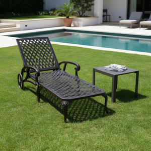 HIFINE HFCL-001 Silla de <span class=keywords><strong>Ruedas</strong></span> Reclinable de Aluminio para Exteriores, Tumbona para Tomar el Sol - Product Image 2