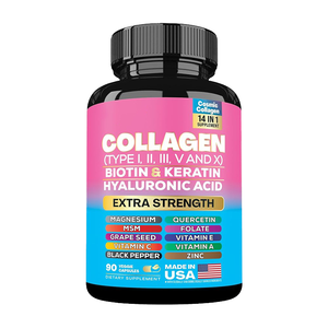 Viên nang <span class=keywords><strong>Collagen</strong></span> cho người lớn vẻ đẹp chất chống oxy hóa chế độ ăn uống bổ sung với vitamin E hỗ trợ da móng tay tóc sức khỏe 60 đếm - Product Image 4