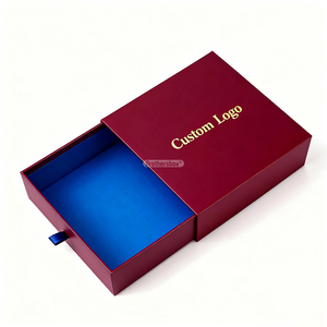 Tiêu chuẩn biểu tượng tùy chỉnh lớp phủ UV kéo ra các tông cứng nhắc sản xuất ngăn kéo hộp quà tặng với thiết kế ribbon - Product Image 2