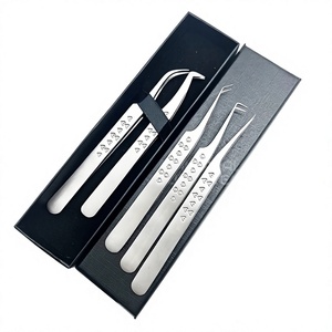 Pinzas de Alta Calidad para Extensión de Pestañas, Acero Inoxidable, Logotipo Personalizado, Diseño de Corazón, Acabado Plateado, Empaque en Caja Negra - Product Image 6