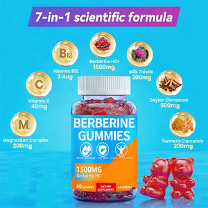 Gomitas de Berberina de Marca Privada/OEM |   Berberina HCl 1500mg + Canela + Cardo Mariano + Cúrcuma |   Sin Azúcar |   60 Gomitas - Product Image 3