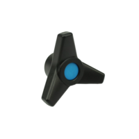 Manija de sujeción industrial de plástico con perilla triangular de 3 puntas, de ABS y nailon, con orificio pasante y rosca M6 M8, para puerta de armario y máquina