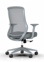 Chaise de bureau pivotante ergonomique moderne Baili WY023 avec dossier en maille, hauteur réglable, accoudoirs réglables, appuie-tête et base en nylon