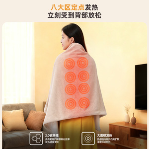 Electric Heated Shawl <b>Poncho</b> Battery Powered Fast Heating Overheat Protection Mechanical Control 5V Portable Warmth Cape - Product Image 3