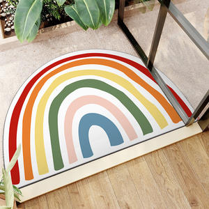 Alfombra Moderna Abstracta Geométrica Semicircular para Entrada, Uso Interior, Resistente a las Manchas, Antideslizante, de Fibra de Poliéster - Product Image 5