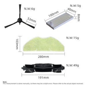 Kit d'accessoires pour <span class=keywords><strong>robot</strong></span> <span class=keywords><strong>aspirateur</strong></span> Tefal X-Plorer Série 75 S, faible MOQ, pour l'entretien des sols intérieurs, ensemble de brosses latérales pour sols durs, usage quotidien - Product Image 1