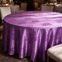 Nappe ronde en jacquard, linge de table élégant en satin pour hôtel, mariage, banquet et décoration de fête