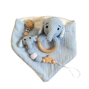 Serviette d'agrément pour nouveau-né en coton avec de nouveaux jouets élégants Serviette d'emballage pour bébé à motif solide avec hochet Boîte-cadeau de <span class=keywords><strong>naissance</strong></span> - Product Image 5