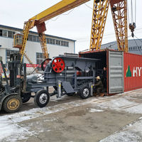 Concasseur à mâchoires portable PE 250x400 PE300x500, concasseur de pierre diesel avec alimentateur vibrant, machine de concassage de roche de minerai de fer et d'or