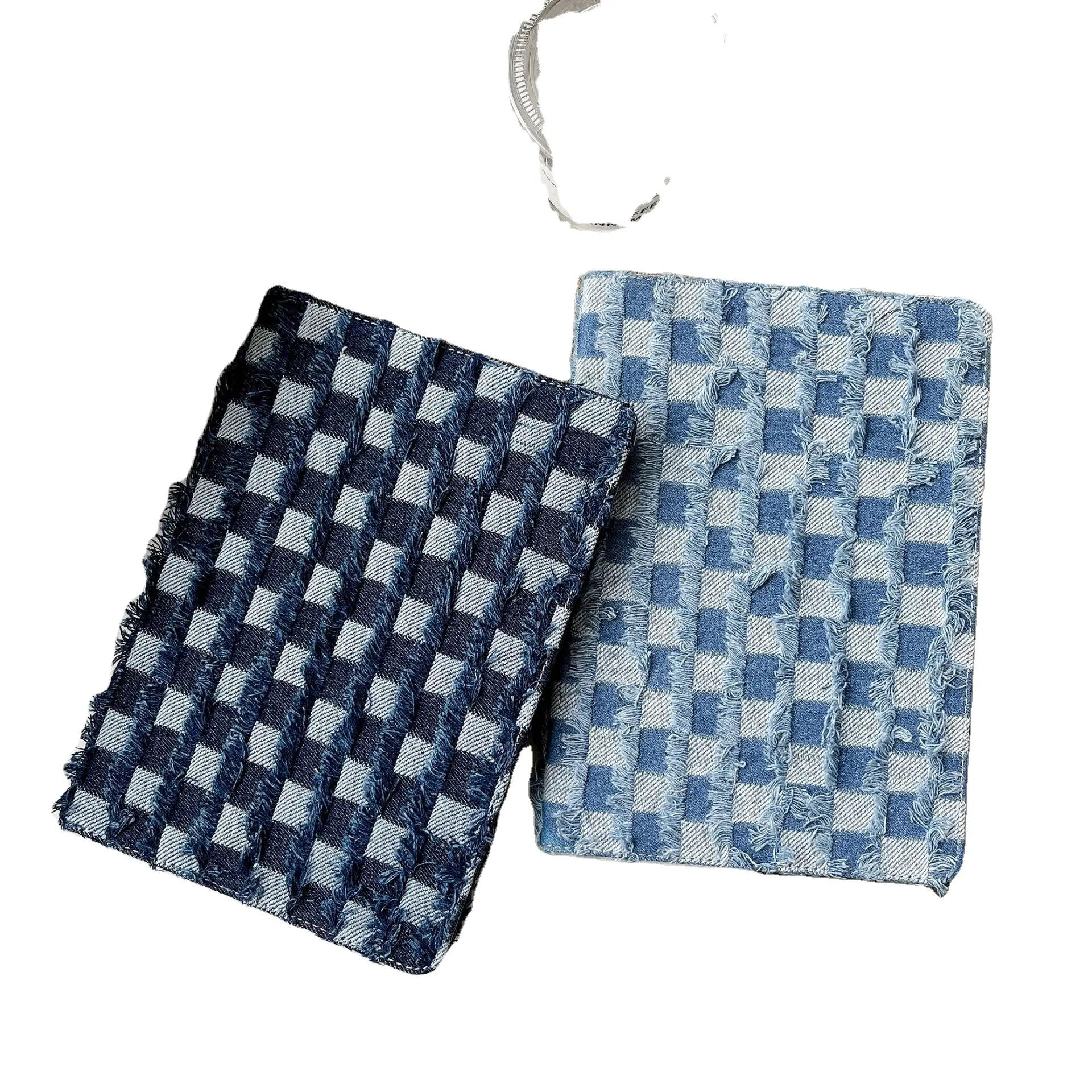 Fashion Trendy Denim Checkerboard Grid Pencil Slot iPad Case for Tablet iPad10 Computer Bag 10.2 inch 9.7 Protective Case 10.9