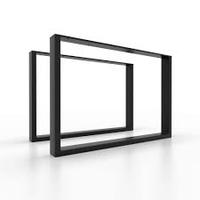 Pieds de table industriels robustes en métal noir thermolaqué (fer) – Taille personnalisable pour atelier et mobilier domestique