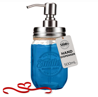Distributeur de savon liquide mural en verre de 500 ml (16 oz) pour la Saint-Valentin, décoration de la maison