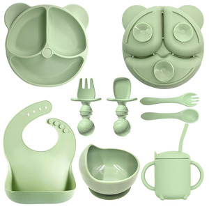 Assiette à ventouse incassable en silicone <span class=keywords><strong>tasse</strong></span> à paille ensembles d'assiettes divisées - Product Image 2