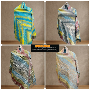 Women's SK NOOR SONS Boho Digital Acro Wool Jacquard Shawl Customized Color Assorted Sizes Long Wearing Quick Dry All Seasons - Product Image 2