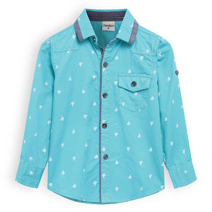<span class=keywords><strong>Chemise</strong></span> décontractée pour garçons, vêtements pour enfants, 100% coton, manches retroussées, imprimé, <span class=keywords><strong>chemise</strong></span> tissée pour garçon - Product Image 2
