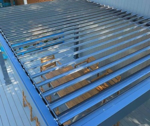 Pérgola Económica 3x3 Bioclimática de Aluminio Negro, Pérgola Sostenible Impermeable para Exteriores con Rejillas Ajustables, Fijada <span class=keywords><strong>a</strong></span> la <span class=keywords><strong>Pared</strong></span> - Product Image 2